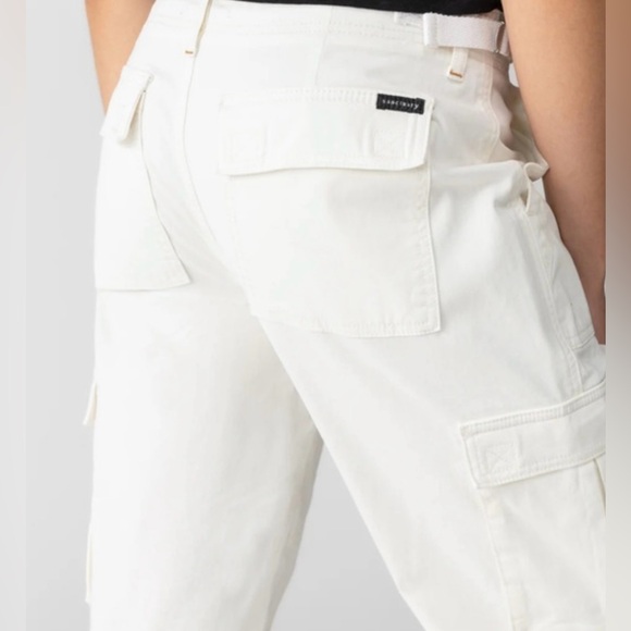 Sanctuary | Women’s ‘Powdered Sugar’ Cream Reissue Wide Leg Cargo Pants, Size 1X - Picture 3 of 16